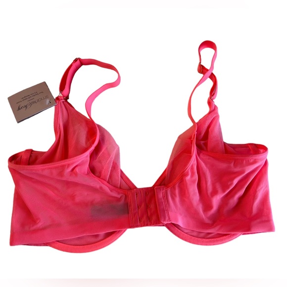 SMART & SEXY pink underwire sheer no pad hot pink bra size 40 DDD NWT - Picture 3 of 5